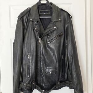 [NEW WITH TAG] WILSONS LEATHER Black/Olive Biker Jacket - Genuine Leather